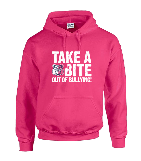 Take A Bite Out Of Bullying Pink Hoodie Big League Gear 