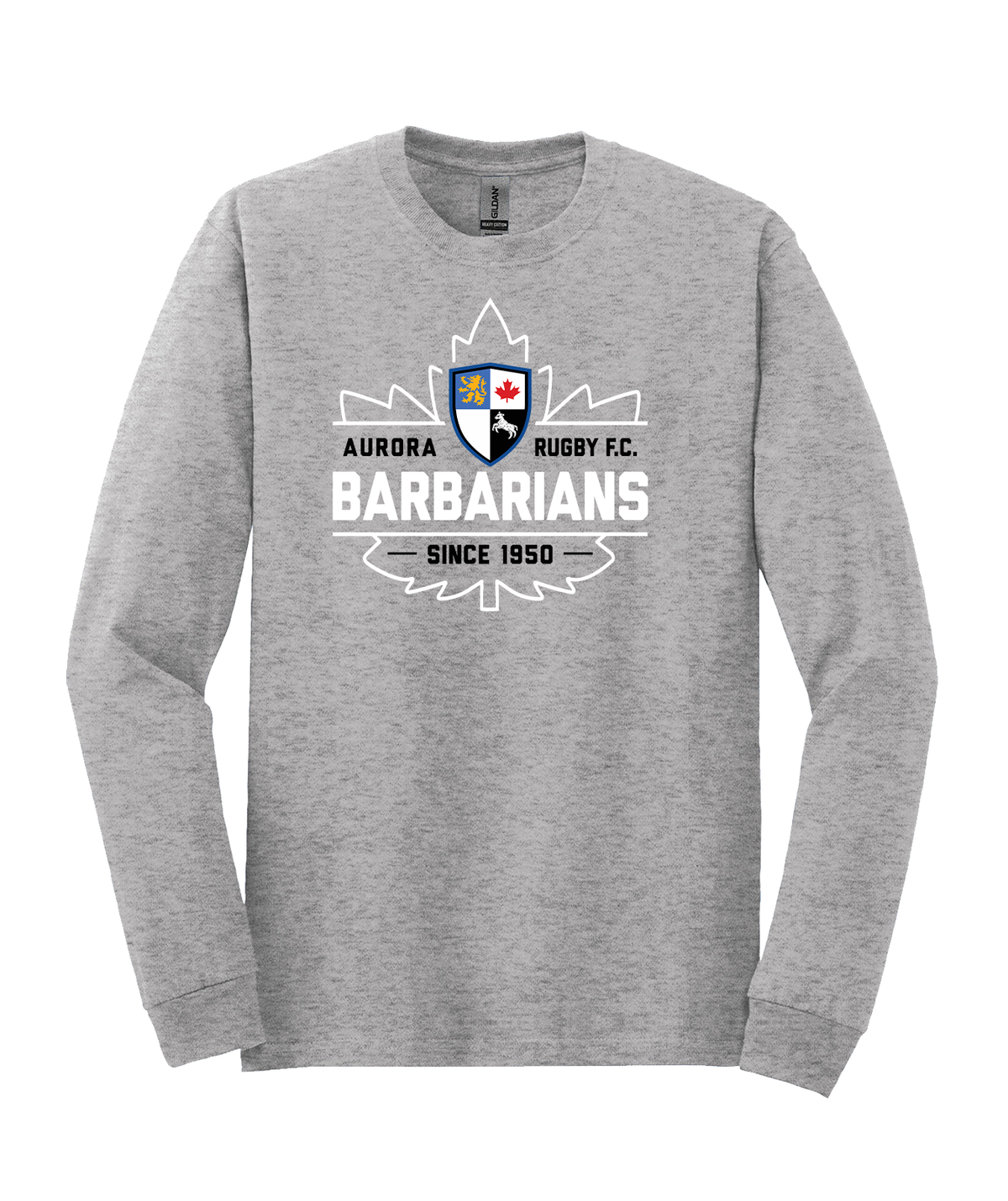 Aurora Barbarians Cotton Long Sleeve T-shirt - Sport Grey