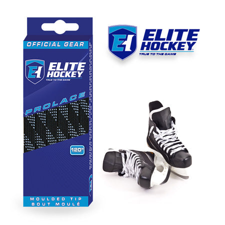 Elite Hockey Prolace Non-Waxed Moulded Tipped - Black/White