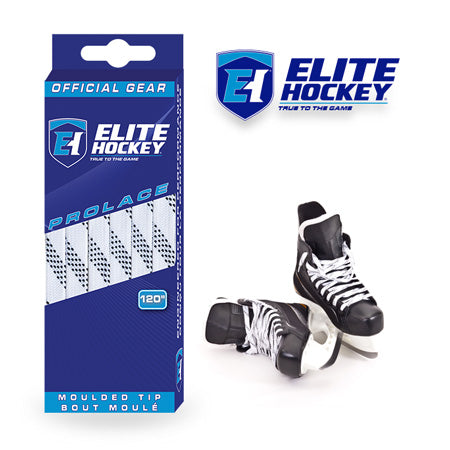 Elite Hockey Prolace Non-Waxed Moulded Tipped - White/Black