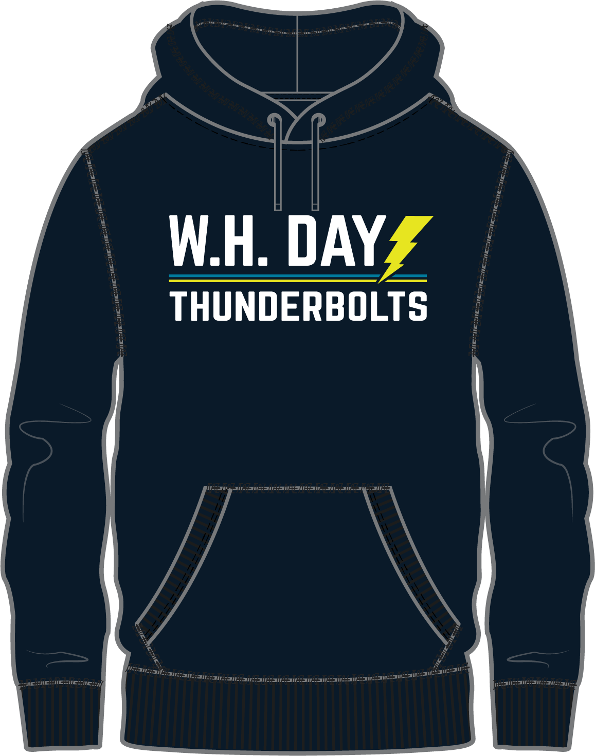 W.H. DAY THUNDERBOLTS Hoodie - NAVY