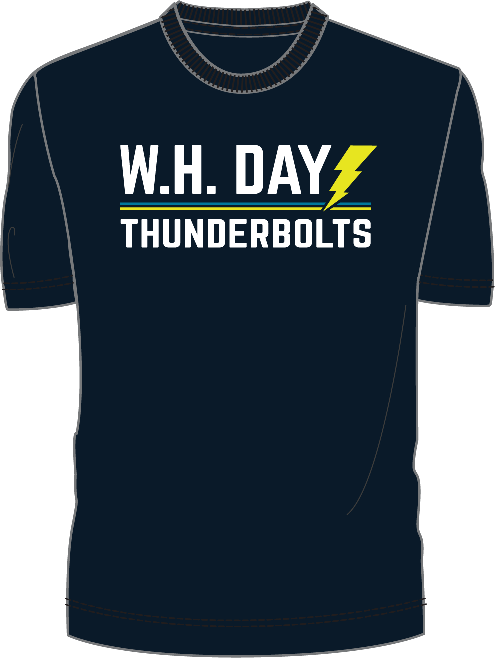 W.H. DAY THUNDERBOLTS T-Shirt - Navy