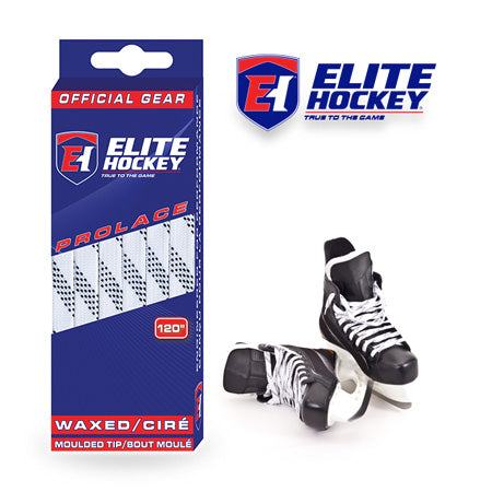 Elite Hockey Prolace Waxed Moulded Tipped - White/Black