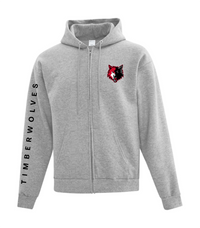 Load image into Gallery viewer, NPSS Classic Fleece Full Zip Hoodie – Wolf Head Logo
