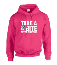 Load image into Gallery viewer, Take A Bite Out Of Bullying! Pink Hoodie
