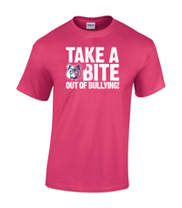 Load image into Gallery viewer, Take A Bite Out Of Bullying! Pink T-Shirt
