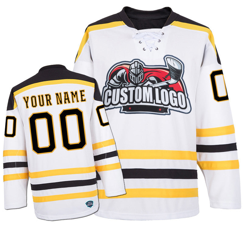 Custom Hockey Jerseys - Boston White