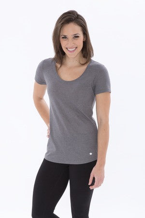 NEW! KOI® TRIBLEND SCOOP NECK RELAXED LADIES’ TEE.