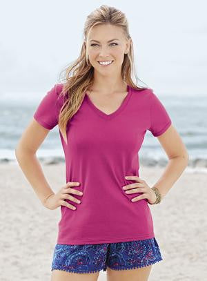 FRUIT OF THE LOOM® HD COTTON™ V-NECK LADIES' T-SHIRT