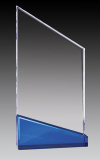 Load image into Gallery viewer, Clear Acrylic Peak, Blue Base 10&quot;
