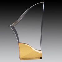 Load image into Gallery viewer, Clear Acrylic Sabre, Gold Base 10.5"
