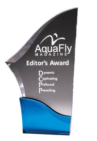 Load image into Gallery viewer, Clear Acrylic Sabre, Blue Base 10.5"
