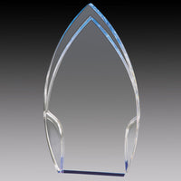 Load image into Gallery viewer, Clear Acrylic Rounded Peak, Blue Foil Base 9"
