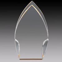 Load image into Gallery viewer, Clear Acrylic Rounded Peak, Gold Foil Base 9"

