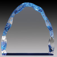 Load image into Gallery viewer, Clear Acrylic Iceberg, Blue Foil Base 4&quot;
