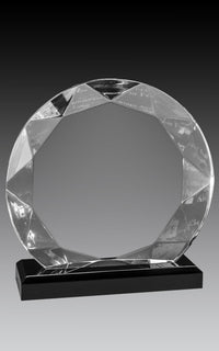 Load image into Gallery viewer, Round Faceted Acrylic with Base, 6.75"
