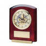 Gold Skeleton Clock w/Rosewood, 7 1/4"