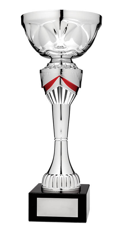 Silver/Red Economy Cup, 9"