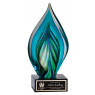Art Glass, Blue Twist Flame 8.5"