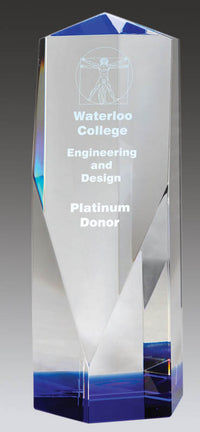 Load image into Gallery viewer, Crystal Tower w/Blue Accent, 8"
