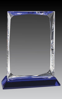 Load image into Gallery viewer, Crystal Angular Block, Blue Base 8"
