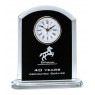 Glass Clock w Rounded Top, Black 7.5"