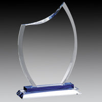 Load image into Gallery viewer, Glass Clear Rounded Peak, Blue Base 8.75"
