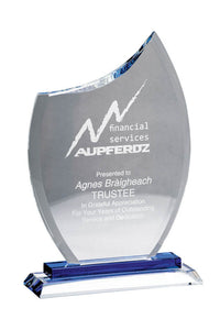 Load image into Gallery viewer, Glass Clear Rounded Peak, Blue Base 8.75"
