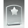 Glass Plaque w/Silver Star 6"
