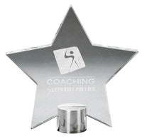 Load image into Gallery viewer, Clear Glass Star Plate on Round Aluminum Base, 5.5"

