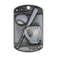 Load image into Gallery viewer, Baseball Dog Tag Key Chain Silver
