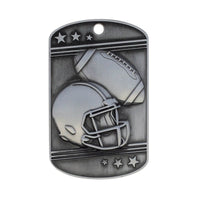 Load image into Gallery viewer, Football Dog Tag Key Chain Silver
