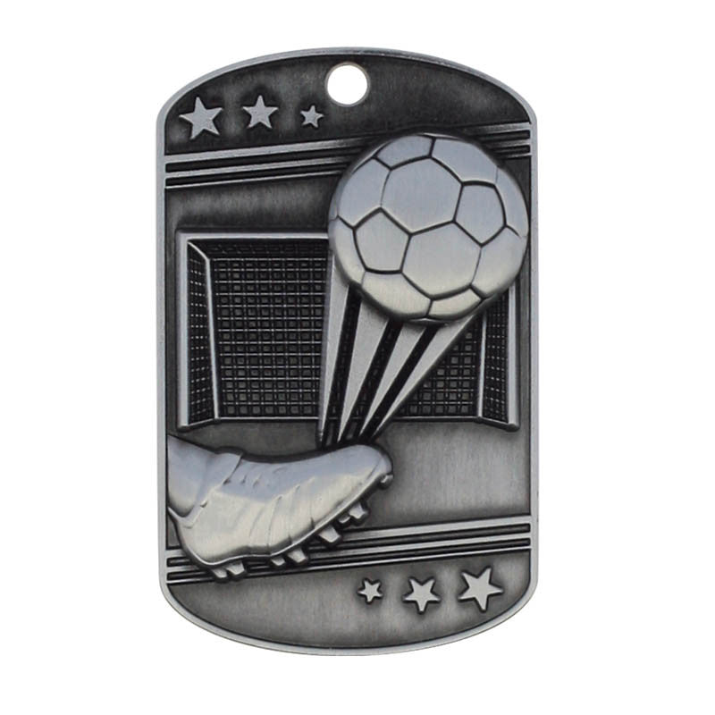 Soccer Dog Tag with Ball Chain