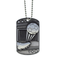 Load image into Gallery viewer, Soccer Dog Tag with Ball Chain
