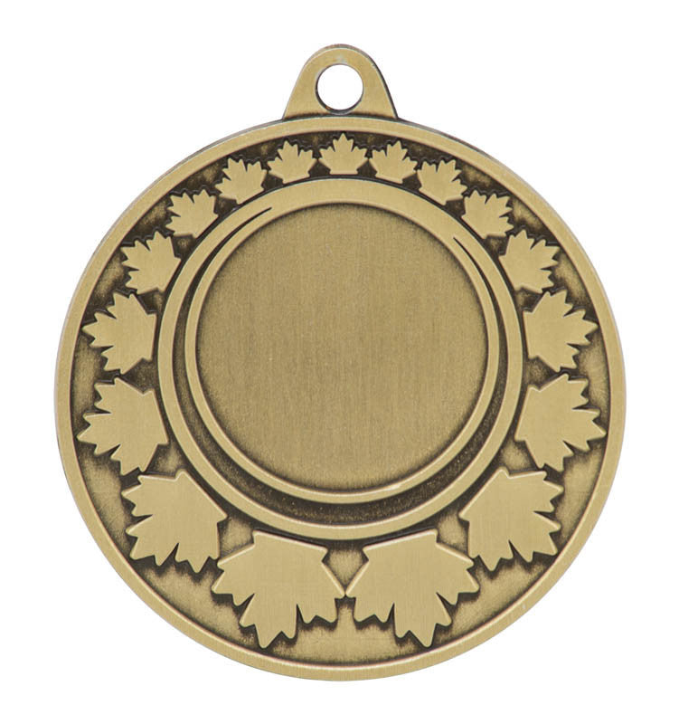 Medal Maple Leaf 1" Insert 2" Dia. Gold