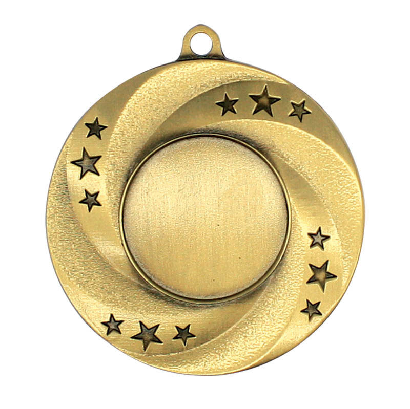 Medal 1" Insert Stars/Swirl, Gold