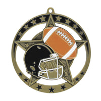 Load image into Gallery viewer, Medal Star Football 2.75" Dia. Gold
