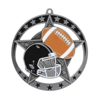Load image into Gallery viewer, Medal Star Football 2.75" Dia. Silver
