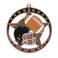 Load image into Gallery viewer, Medal Star Football 2.75" Dia. Bronze
