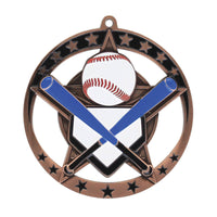 Load image into Gallery viewer, Medal Star Baseball 2.75" Dia. Bronze
