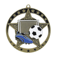 Load image into Gallery viewer, Medal Star Soccer 2.75" Dia. Gold
