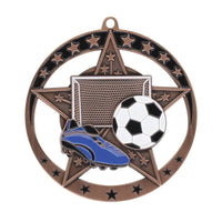 Load image into Gallery viewer, Medal Star Soccer 2.75" Dia. Bronze

