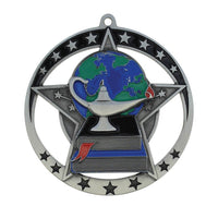 Load image into Gallery viewer, Medal Star Academic 2.75" Dia. Silver

