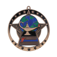 Load image into Gallery viewer, Medal Star Academic 2.75" Dia. Bronze
