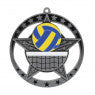 Medal Star Volleyball 2.75" Dia. Silver