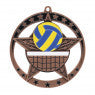 Medal Star Volleyball 2.75" Dia. Bronze