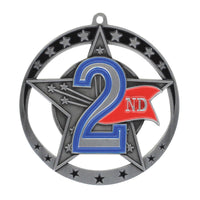 Load image into Gallery viewer, Medal Star 2nd 2.75" Dia. Silver
