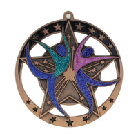 Load image into Gallery viewer, Medal Star Dance 2.75" Dia. Bronze
