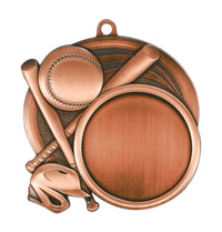 Load image into Gallery viewer, Medal Sport 1.5" Insert 2.5" Dia. Baseball Bronze
