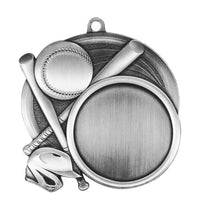 Load image into Gallery viewer, Medal Sport 1.5" Insert 2.5" Dia. Baseball Silver
